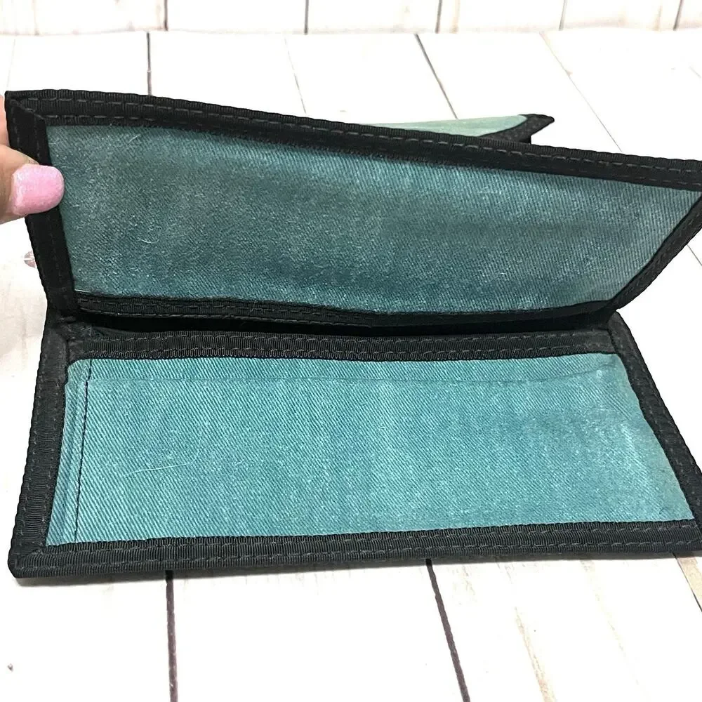 Freestyle Teal Tri-Fold Wallet Nylon Surf Skate Y2K Organizer Vintage